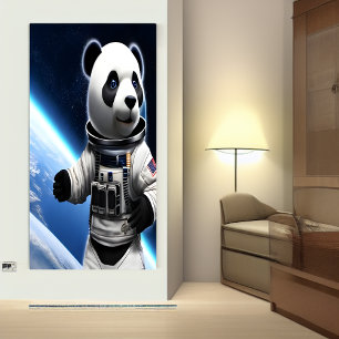 Panda dans l'espace AI Art Poster