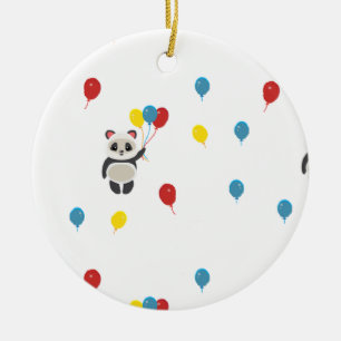 panda day balloon celebrations ceramic ornament