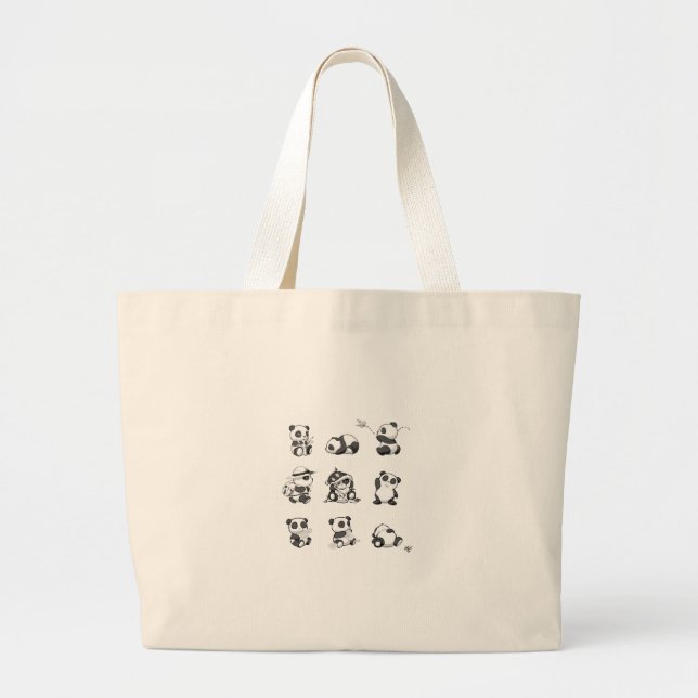 Panda Design Large Tote Bag (Front)