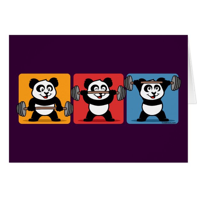 Panda d'haltérophilie 1-2-3 (Devant horizontal)