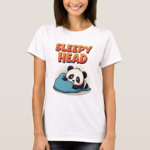 Panda dormante mignonne "Tête couchée" T-shirt fem