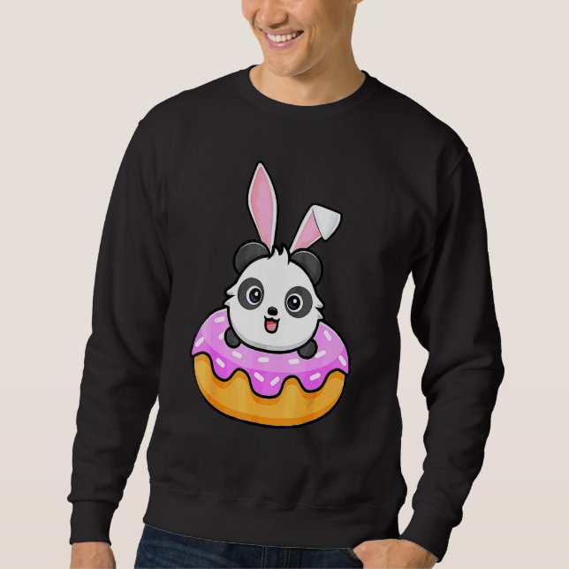 Panda Doughnut Easter Day Rabbit Bunny Ears 3 Sweatshirt (Front)