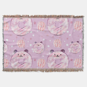 Panda Doughnut Throw Blanket