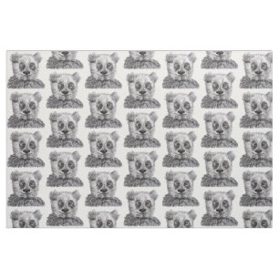Panda Drawing  Pima Cotton (54" width) Fabric