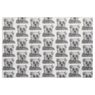 Panda Drawing  Pima Cotton (54" width) Fabric