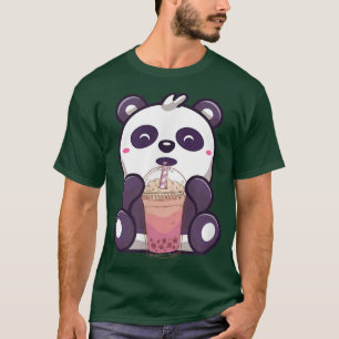 Panda Drinking Bubble Boba Tea Japanese  T-Shirt