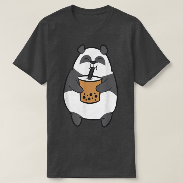 Panda Drinking Bubble Tea Kawaii Panda Bear With B T-Shirt (Design Front)