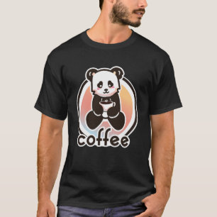 Panda drinking coffee  for coffee T-Shirt