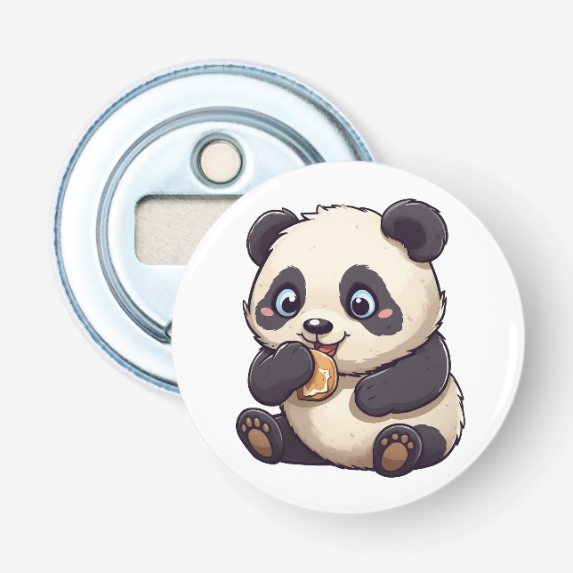 Panda eating a cookie bottle opener (Front)