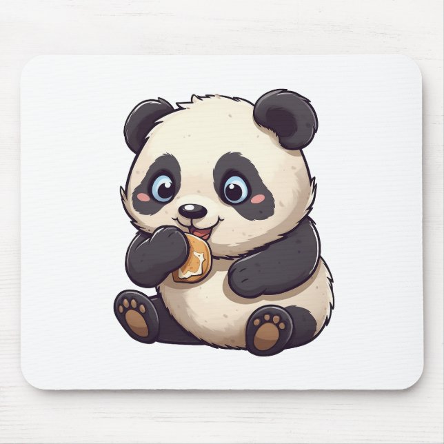 Panda eating a cookie mouse pad (Front)