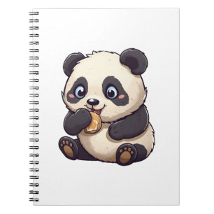 Panda eating a cookie notebook