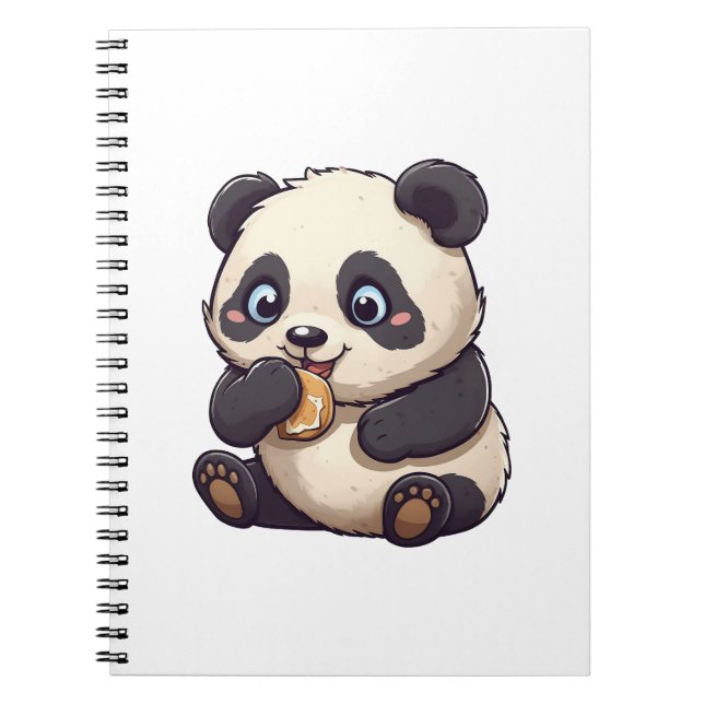 Panda eating a cookie notebook (Front)