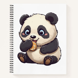 Panda eating a cookie notebook