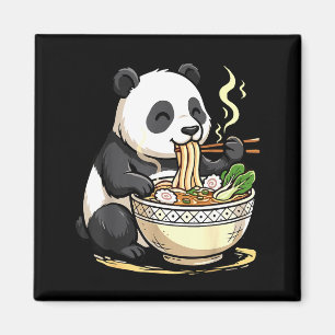 Panda Eating Funny Ramen Noodles Magnet