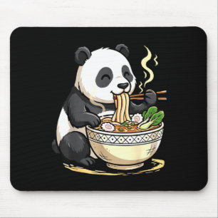 Panda Eating Funny Ramen Noodles  Mouse Pad