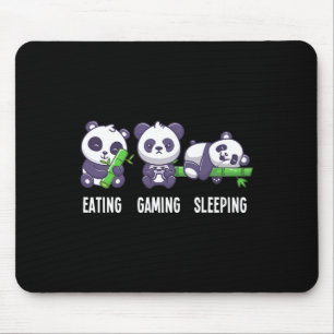 Panda Eating Gaming Sleeping For Multiplayer Game  Mouse Pad