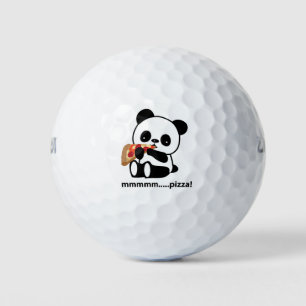 PANDA EATING PIZZA - cute golf balls