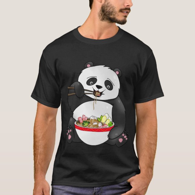 panda eating ramen T-Shirt (Front)