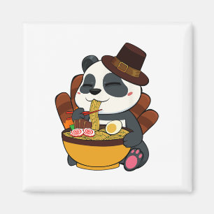 Panda Eating Ramen Thanksgiving Day Japanese Food Magnet