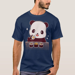 Panda Eating Sushi Cute Panda Bear Lovers T-Shirt