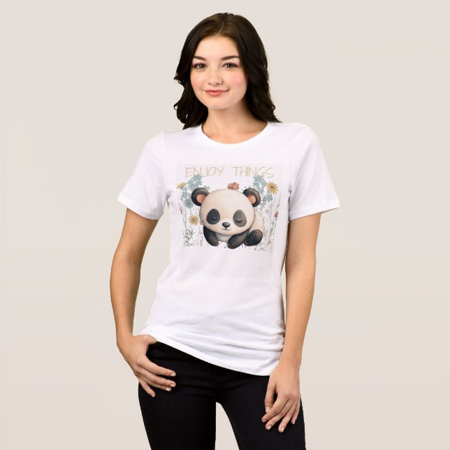 Panda Enjoy Things Tri-Blend Shirt (Front Full)
