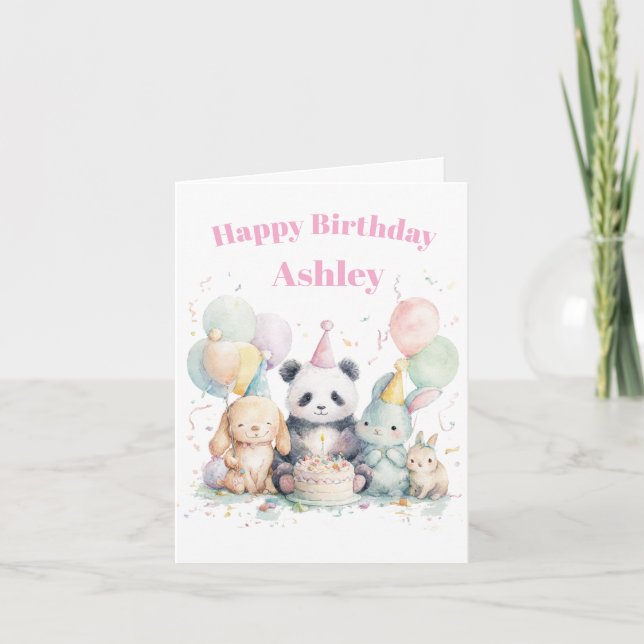 Panda et carte d'anniversaire d'amis (Devant)