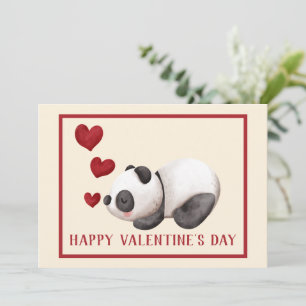 Panda et Coeurs doux Carte Appartement Saint Valen