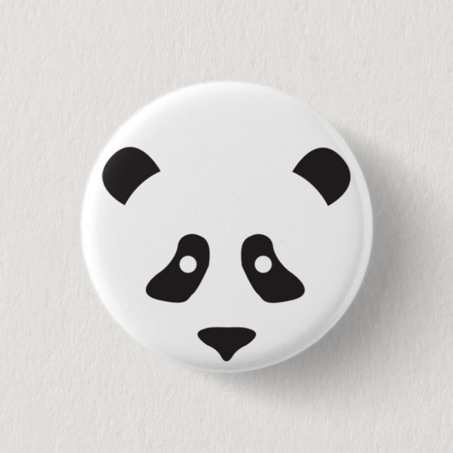 Panda face 1 inch round button (Front)