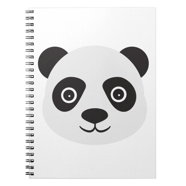 Panda Face Black and White Bear Notebook (Front)