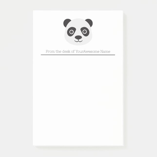 Panda Face Black and White Bear Post-it Notes (Front)