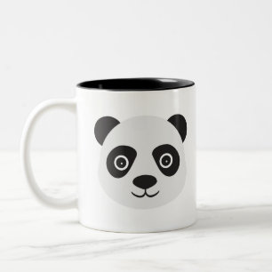 Panda Face Black and White Bear Two-Tone Coffee Mug