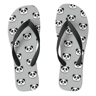 Panda Face Pattern Flip Flops