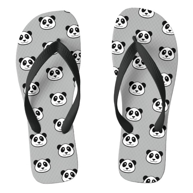 Panda Face Pattern Flip Flops (Footbed)