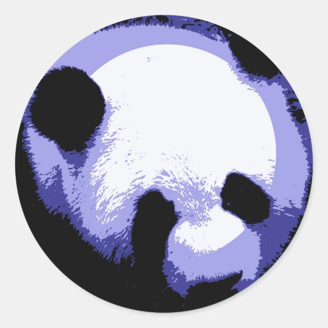 Panda Face Pop Art Classic Round Sticker (Front)