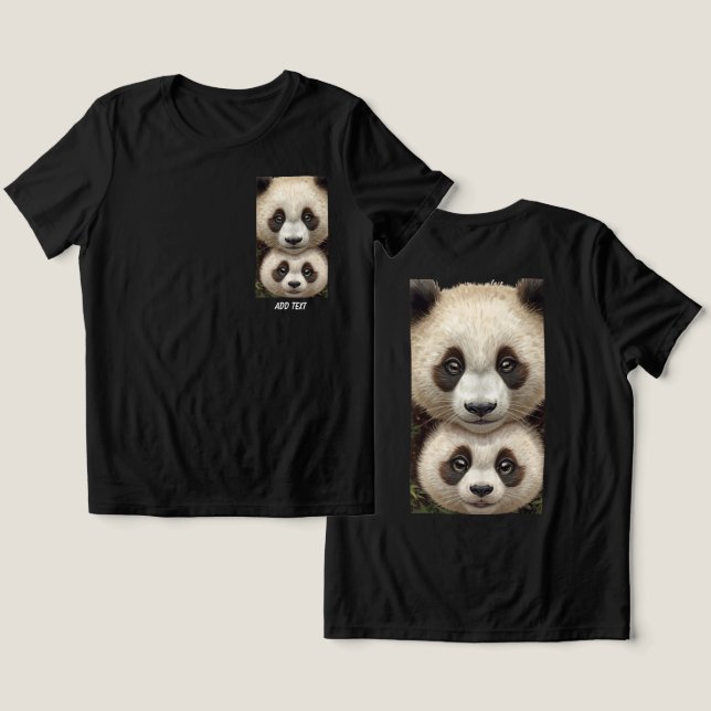 Panda faces parent and child Tri-Blend shirt (Design Front & Back)