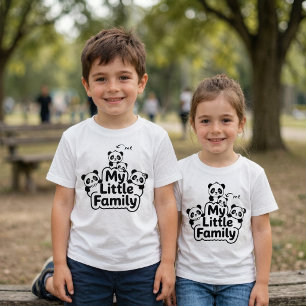 Panda Family 2 Parents 2 Kids - My Little Family - T-Shirt