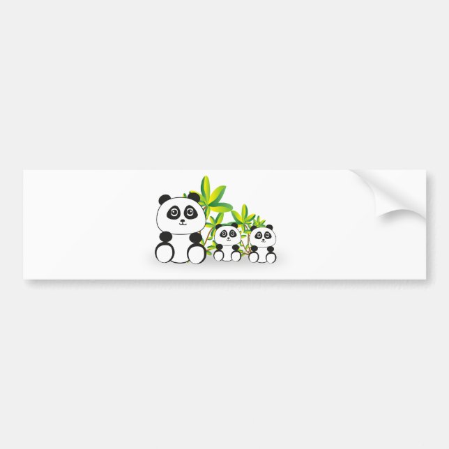 Panda Family Bumper Sticker (Front)