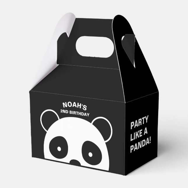 Panda favour boxes, Black and white party Favor Box (Front Side)