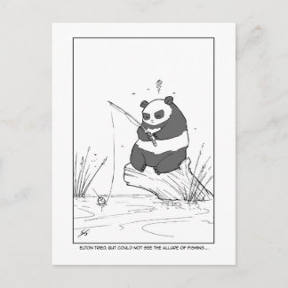 Panda Fishing Postcard