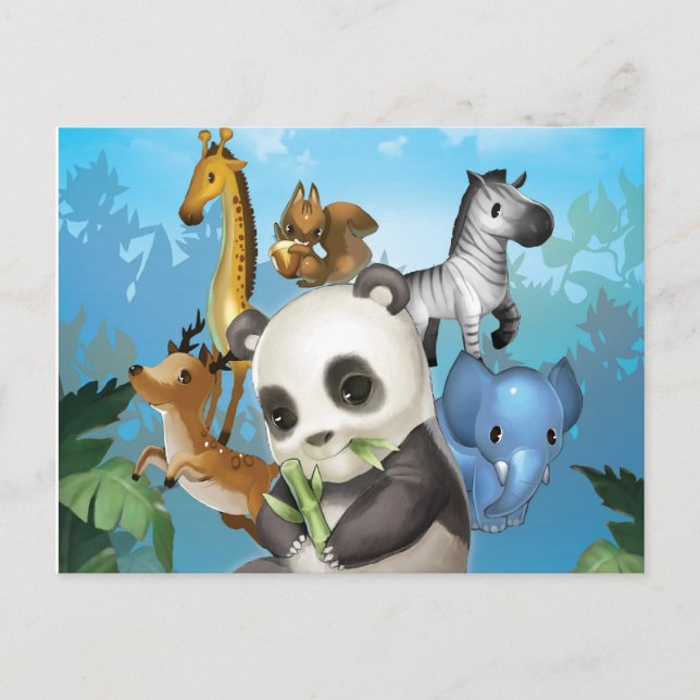 panda & friend postcard (Front)