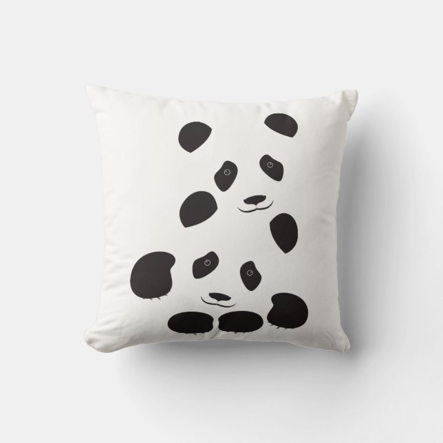 Panda Friendship Throw Pillow (Front)
