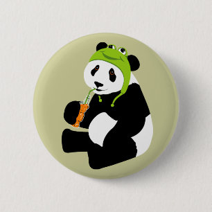 Panda Frog Hat 2 Inch Round Button