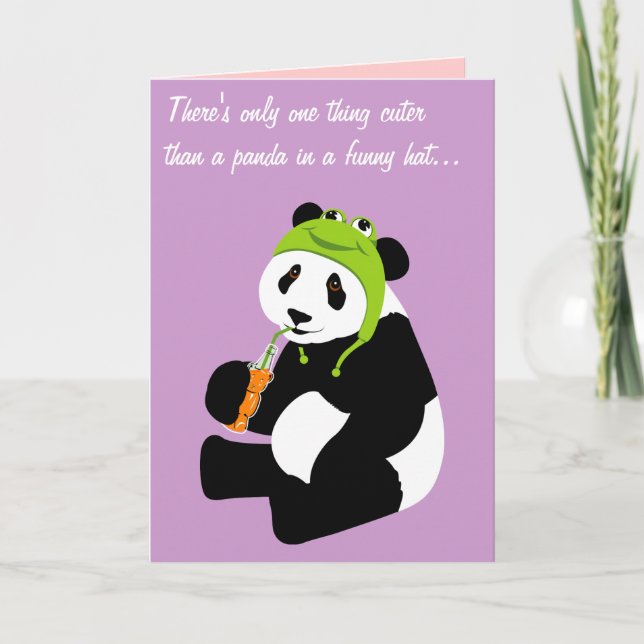 Panda Frog Hat (birthday) Card (Front)