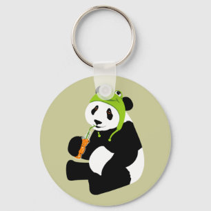 Panda Frog Hat Keychain