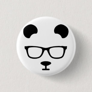 Panda geek 1 inch round button
