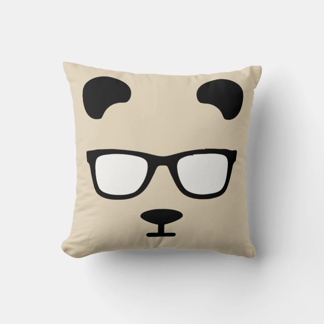 Panda geek throw pillow (Front)