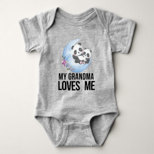 Panda 🐼 Gift for Grandchild - My Grandma Loves Me Baby Bodysuit