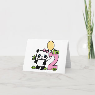 Panda Girl 2nd Birthday Fill-in Invitations