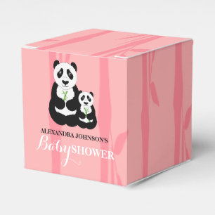 Panda Girl Baby Shower Pink Favor Box