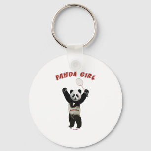 Panda Girl Badminton Keychain